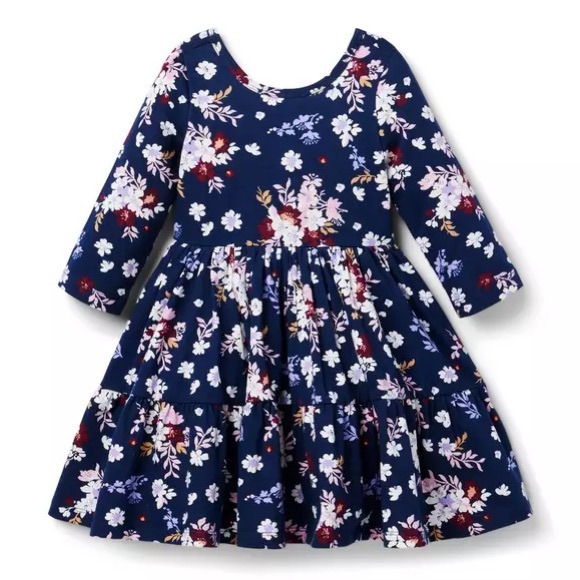 Janie and Jack Other - Brand New Janie & Jack Toddler Girl Blue Floral 3/4 Sleeve Dress, Size 3, NWT